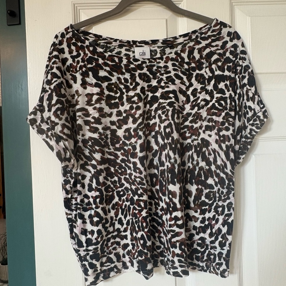 Cabi Women's Leopard Print Top - Black and Brown